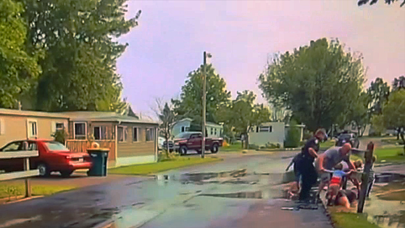 Officer Henning reaches the scene