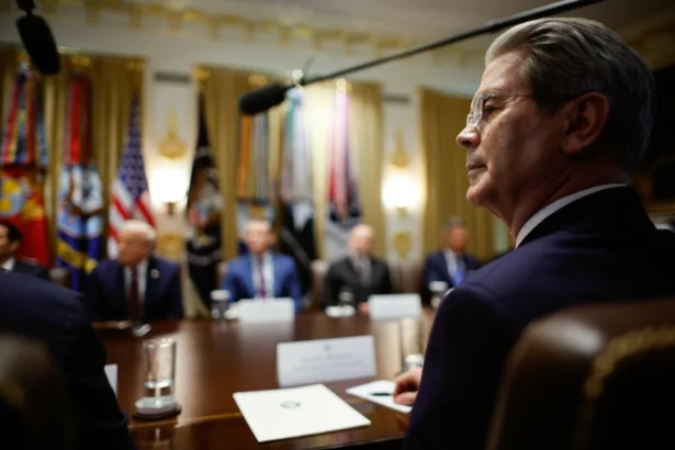 Treasury Secretary Scott Bessent attends a Cabinet meeting with President Donald Trump in the Cabinet Room of the White House in Washington, on Aug. 26, 2025. (Chip Somodevilla/Getty Images)