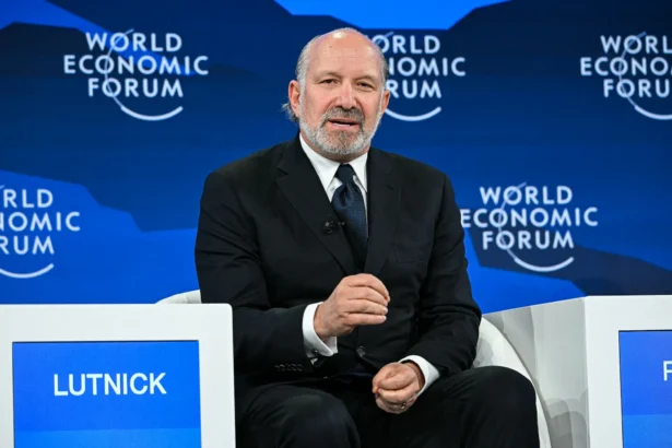 U.S. Commerce Secretary Howard Lutnick speaks during the World Economic Forum annual meeting in Davos on Jan. 20, 2026. (Fabrice Coffrini/AFP via Getty Images)