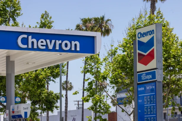 A Chevron gas station near Los Angeles, Calif., on June 1, 2025. (John Fredericks/The Epoch Times)