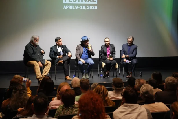 Alina Fernández Revuelta, Fidel Castro's daughter, answers questions from the crowd about her documentary, which features her and other expatriates' experiences of surviving the communist Cuban regime. The film, titled "Revolution's Daughter," premiered in Miami, Fla., on April 10, 2026. (Troy Myers/The Epoch Times)