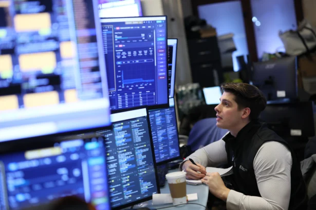 A trader works on the floor of the New York Stock Exchange on March 6, 2026. (Michael M. Santiago/Getty Images)