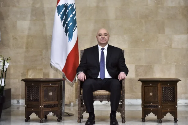 Lebanese President Joseph Aoun poses for a photograph at the presidential palace in Baabda, east of Beirut, on Jan. 9, 2025. (Fadel Itani/AFP)