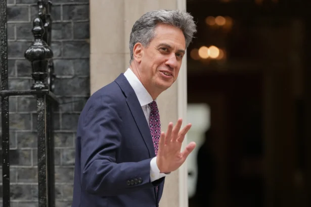 Ed Miliband, Britain's foreign secretary, arrives for a cabinet meeting in Downing Street in London, on July 21, 2026. (Kirsty Wigglesworth/AP Photo)