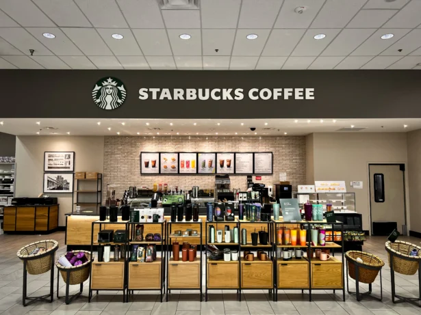 A Starbucks coffee shop in a grocery store in Ellicott City, Md., on March 24, 2024. (Madalina Vasiliu/The Epoch Times)